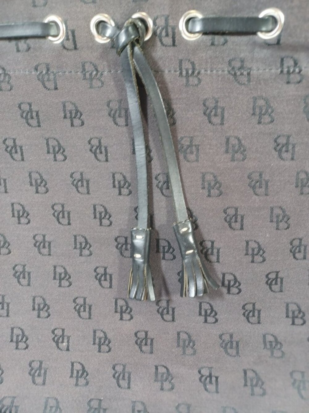 Dooney & Bourke Dark Brown Signature Logo Fabric Leather Trim Shoulder Bag NWOT - Picture 3 of 9
